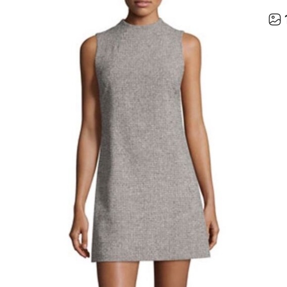 Alice + Olivia Dresses & Skirts - Alice + Olivia Employed Coley Black/White Tweed Sleeveless A-Line Mini Dress (6)